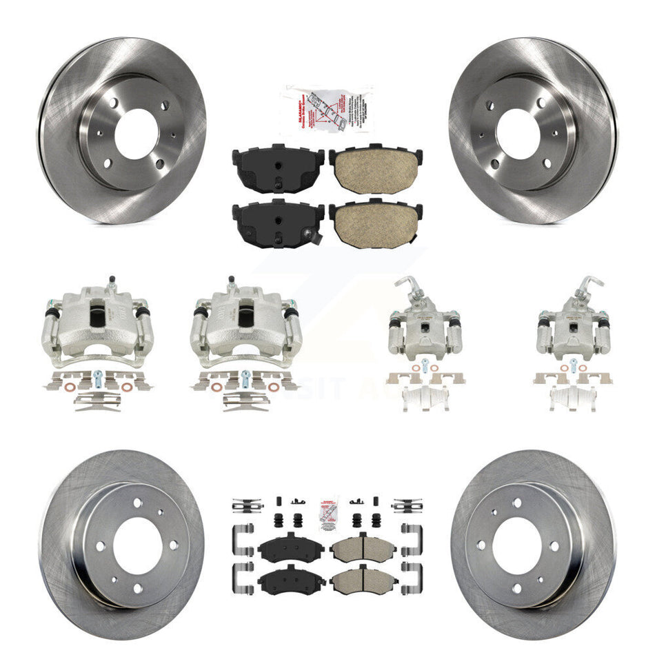 Front Rear Disc Brake Caliper Rotors And PADSMATERIAL Pads Kit (10Pc) For Hyundai Elantra rear brakes KC8-102169N