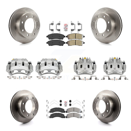 Front Rear Brake Caliper Rotors & Semi-Metallic Pad Kit (10Pc) For Ford F-250 Super Duty KC8-102174N