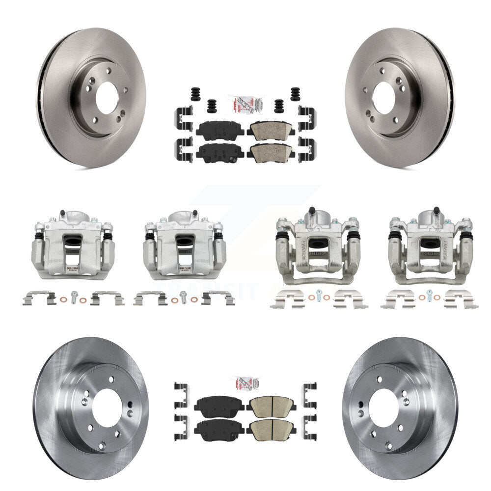 Front Rear Disc Brake Caliper Rotor Ceramic Pad Kit (10Pc) For Hyundai Sonata Kia Optima KC8-102179N