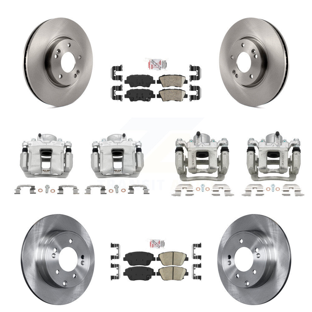 Front Rear Disc Brake Caliper Rotor Ceramic Pad Kit (10Pc) For Hyundai Sonata Kia Optima KC8-102181N