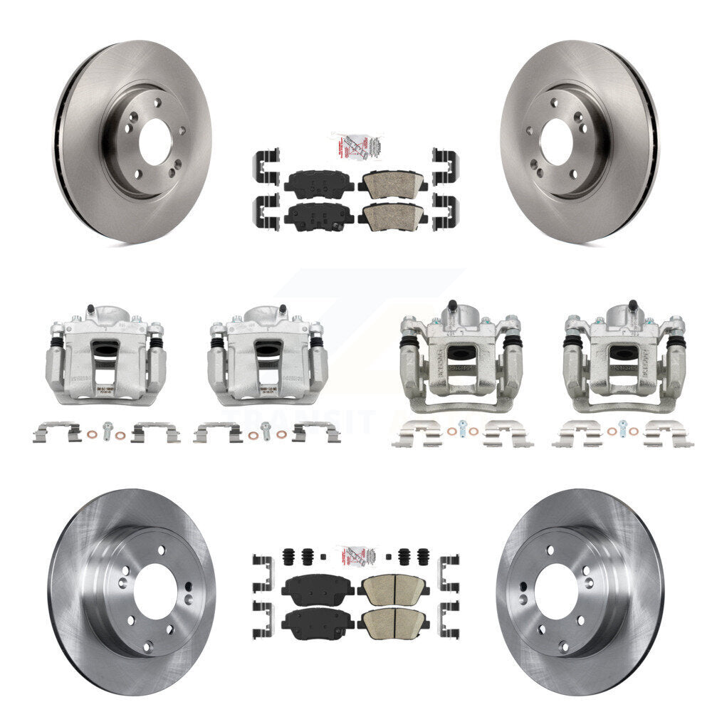 Front Rear Disc Brake Caliper Rotor Ceramic Pad Kit (10Pc) For Hyundai Sonata Kia Optima KC8-102182N
