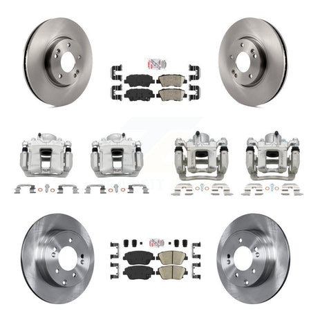Front Rear Disc Brake Caliper Rotor Ceramic Pad Kit (10Pc) For Hyundai Sonata Kia Optima KC8-102182N