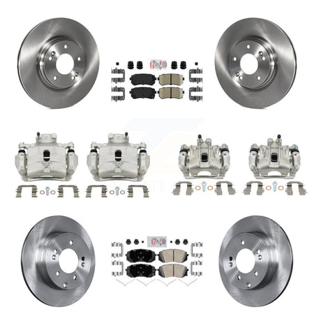 Front Rear Disc Brake Caliper Rotors And Ceramic Pads Kit (10Pc) For Hyundai Sonata KC8-102188N