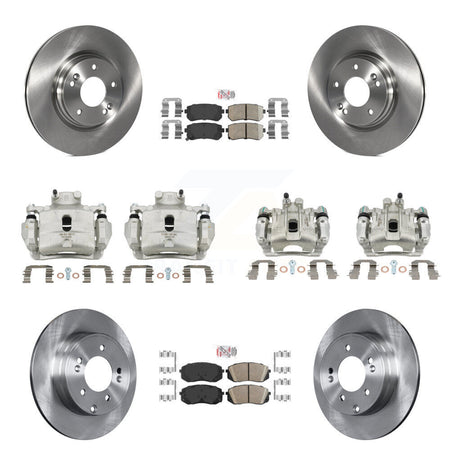 Front Rear Disc Brake Caliper Rotors And Ceramic Pads Kit (10Pc) For Hyundai Sonata KC8-102189N