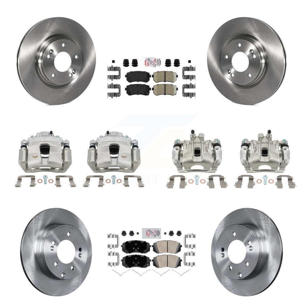 Front Rear Disc Brake Caliper Rotors And Ceramic Pads Kit (10Pc) For Hyundai Sonata KC8-102192N