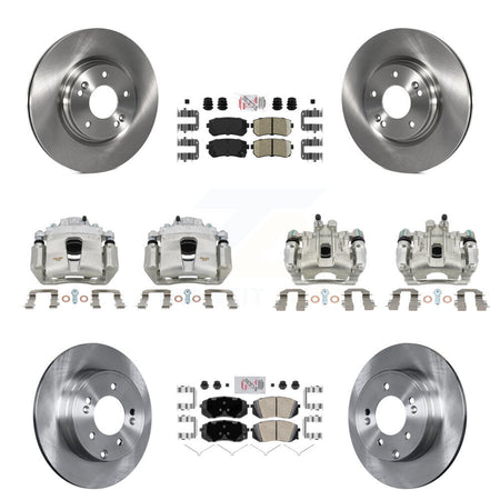Front Rear Disc Brake Caliper Rotors And Ceramic Pads Kit (10Pc) For Hyundai Sonata KC8-102192N
