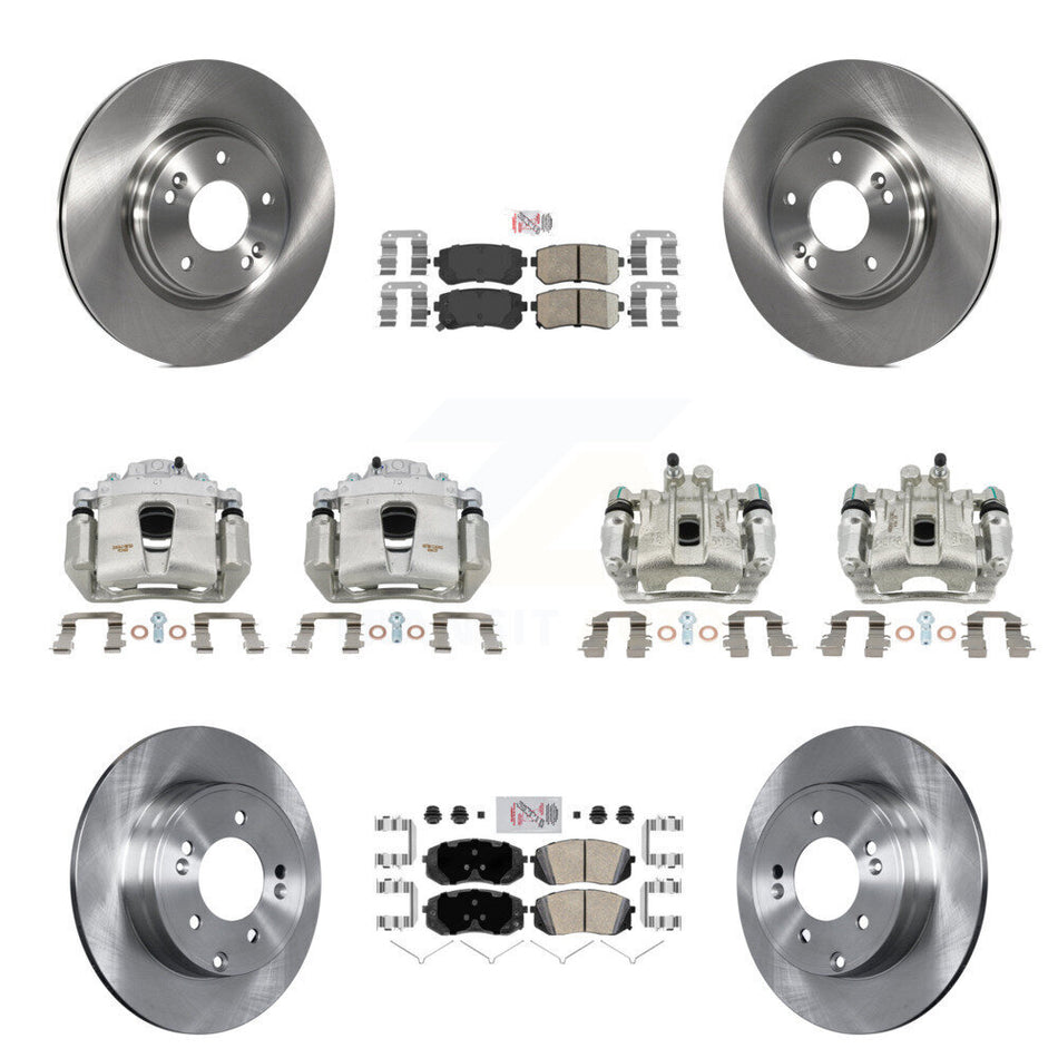 Front Rear Disc Brake Caliper Rotors And Ceramic Pads Kit (10Pc) For Hyundai Sonata KC8-102194N