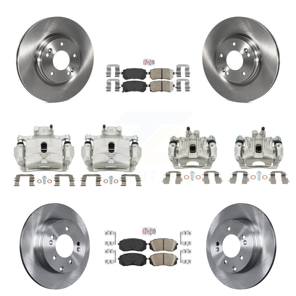 Front Rear Disc Brake Caliper Rotors And Ceramic Pads Kit (10Pc) For Hyundai Sonata KC8-102199N