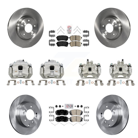 Front Rear Disc Brake Caliper Rotors And Ceramic Pads Kit (10Pc) For Kia Optima KC8-102205N