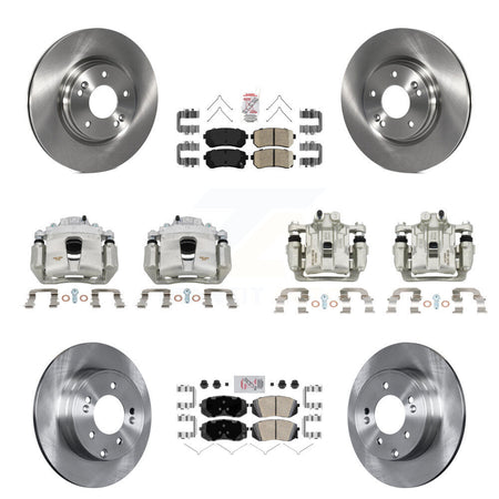 Front Rear Disc Brake Caliper Rotors And Ceramic Pads Kit (10Pc) For Kia Optima KC8-102207N