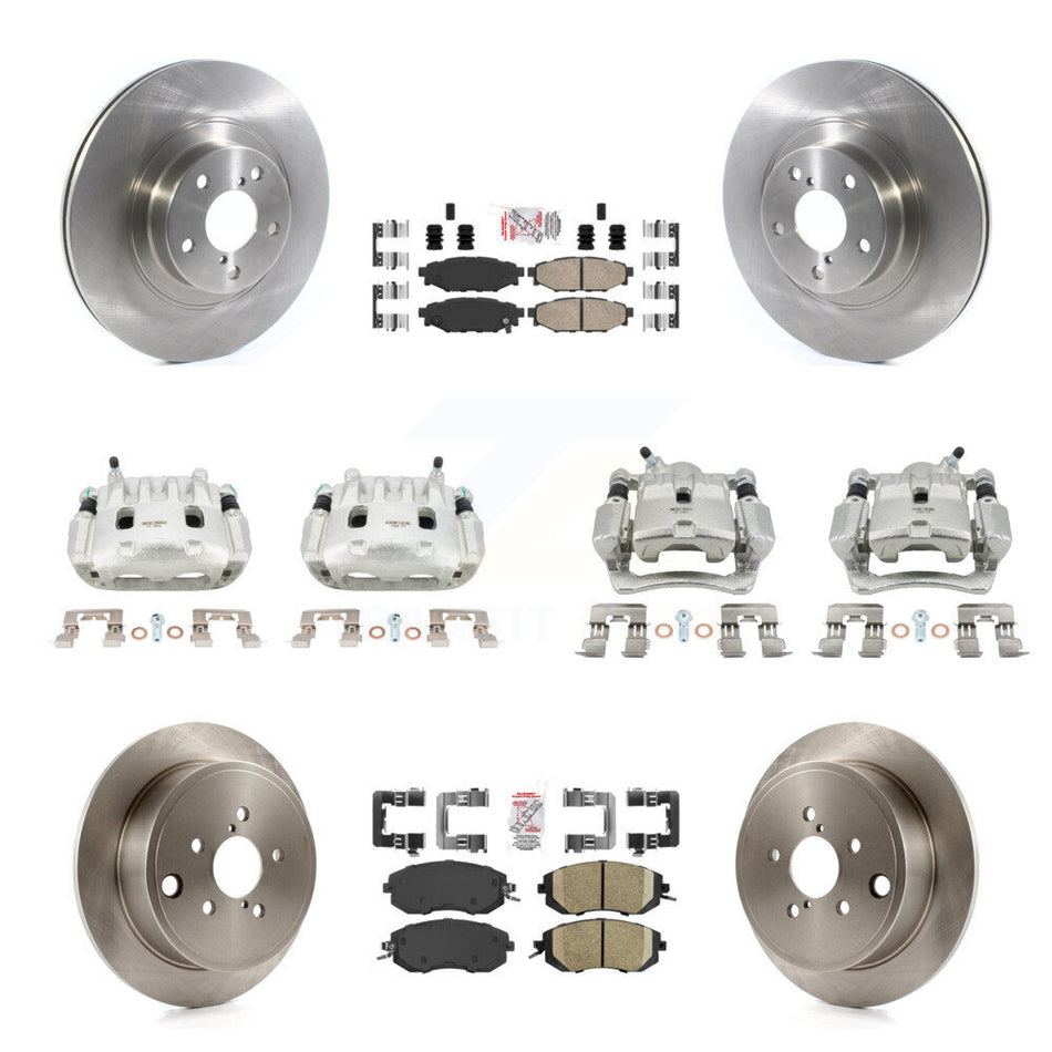 Front Rear Disc Brake Caliper Rotor & Ceramic Pad Kit (10Pc) For Subaru Impreza Forester KC8-102225N