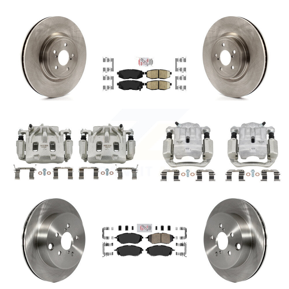 Front Rear Brake Caliper Rotor Ceramic Pad Kit (10Pc) For 2014-2018 Subaru Forester 2.0L KC8-102232N