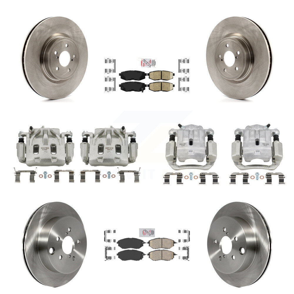 Front Rear Brake Caliper Rotor Ceramic Pad Kit (10Pc) For 2014-2018 Subaru Forester 2.0L KC8-102233N