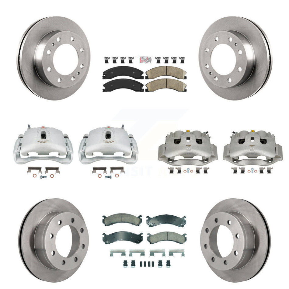 Front Rear Disc Brake Caliper Rotors & Ceramic Pad Kit (10Pc) For Chevrolet Express 4500 KC8-102250N