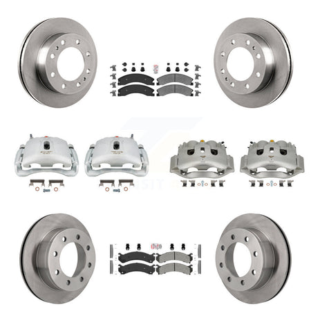 Front Rear Brake Caliper Rotor & Semi-Metallic Pad Kit (10Pc) For Chevrolet Express 4500 KC8-102251N