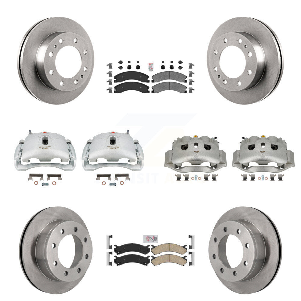Front Rear Brake Caliper Rotor And Ameribrakes Pad Kit (10Pc) For Chevrolet Express 4500 KC8-102252N