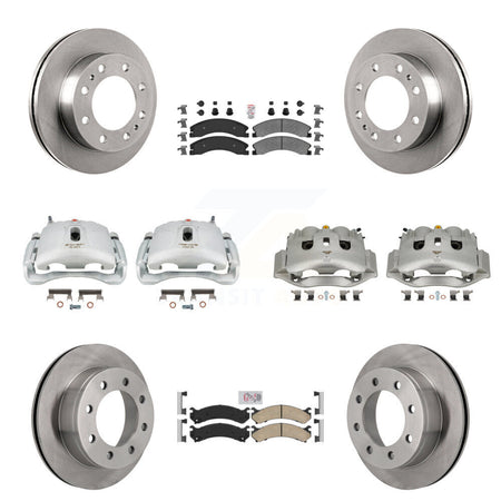 Front Rear Brake Caliper Rotor And Ameribrakes Pad Kit (10Pc) For Chevrolet Express 4500 KC8-102252N