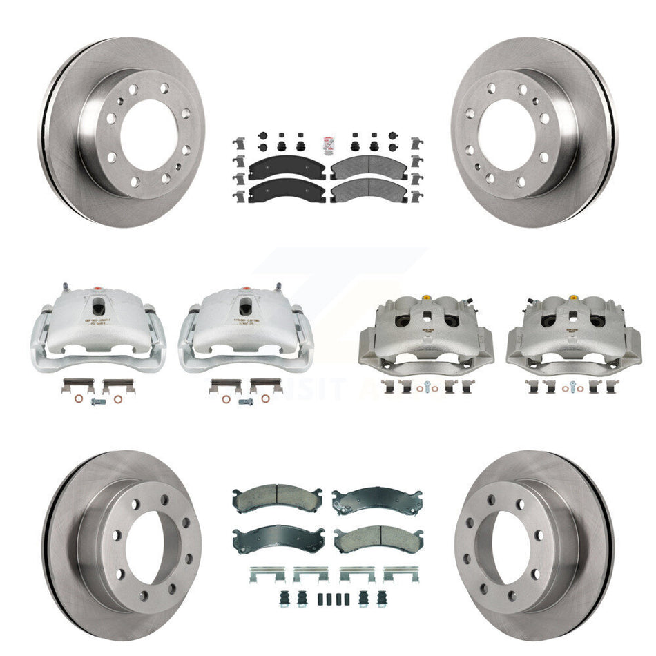 Front Rear Brake Caliper Rotor And Ameribrakes Pad Kit (10Pc) For Chevrolet Express 4500 KC8-102253N