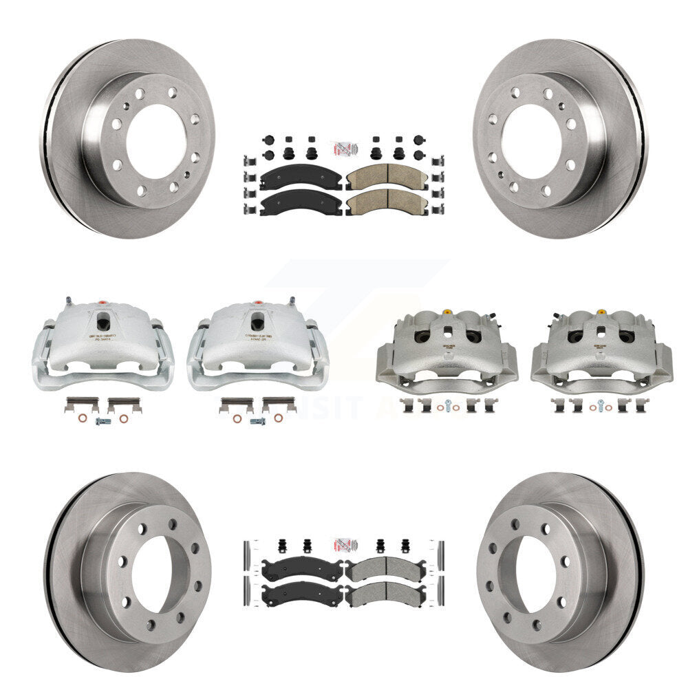Front Rear Brake Caliper Rotor And Ameribrakes Pad Kit (10Pc) For Chevrolet Express 4500 KC8-102254N