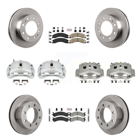 Front Rear Brake Caliper Rotor And Ameribrakes Pad Kit (10Pc) For Chevrolet Express 4500 KC8-102254N
