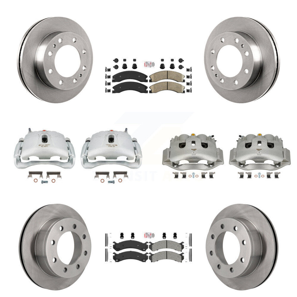 Front Rear Brake Caliper Rotor And Ameribrakes Pad Kit (10Pc) For Chevrolet Express 4500 KC8-102254N