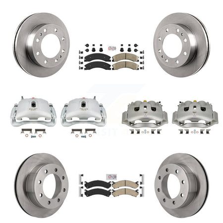 Front Rear Disc Brake Caliper Rotors & Ceramic Pad Kit (10Pc) For Chevrolet Express 4500 KC8-102255N