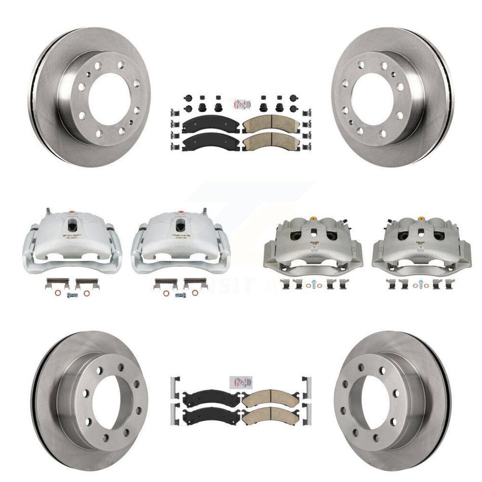 Front Rear Disc Brake Caliper Rotors & Ceramic Pad Kit (10Pc) For Chevrolet Express 4500 KC8-102255N