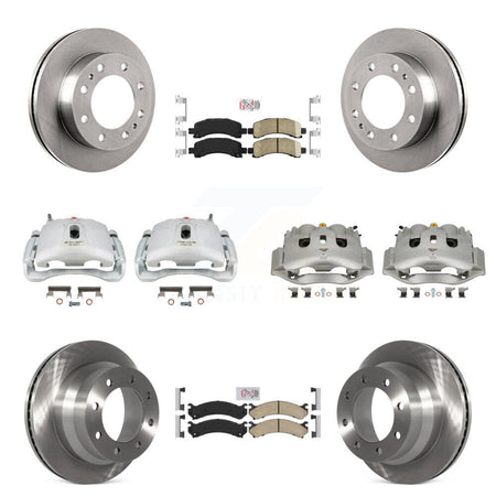 Front Rear Disc Brake Caliper Rotors & Ceramic Pad Kit (10Pc) For Chevrolet Express 4500 KC8-102258N
