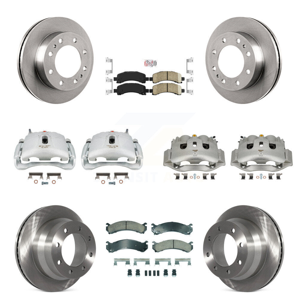 Front Rear Disc Brake Caliper Rotors & Ceramic Pad Kit (10Pc) For Chevrolet Express 4500 KC8-102259N
