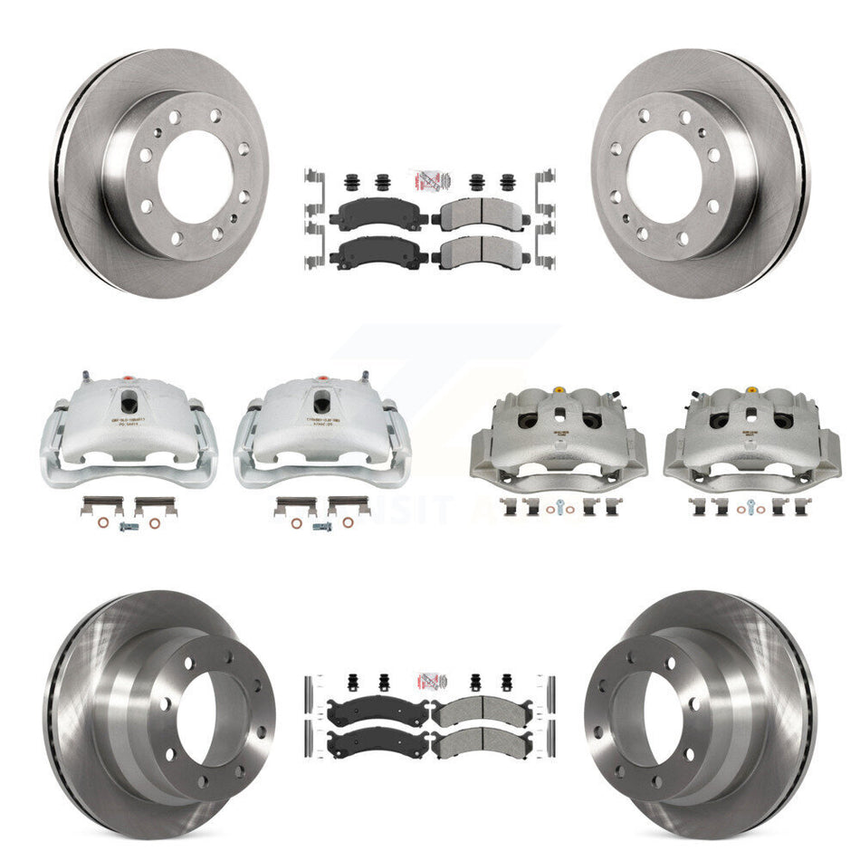Front Rear Brake Caliper Rotor & Semi-Metallic Pad Kit (10Pc) For Chevrolet Express 4500 KC8-102260N