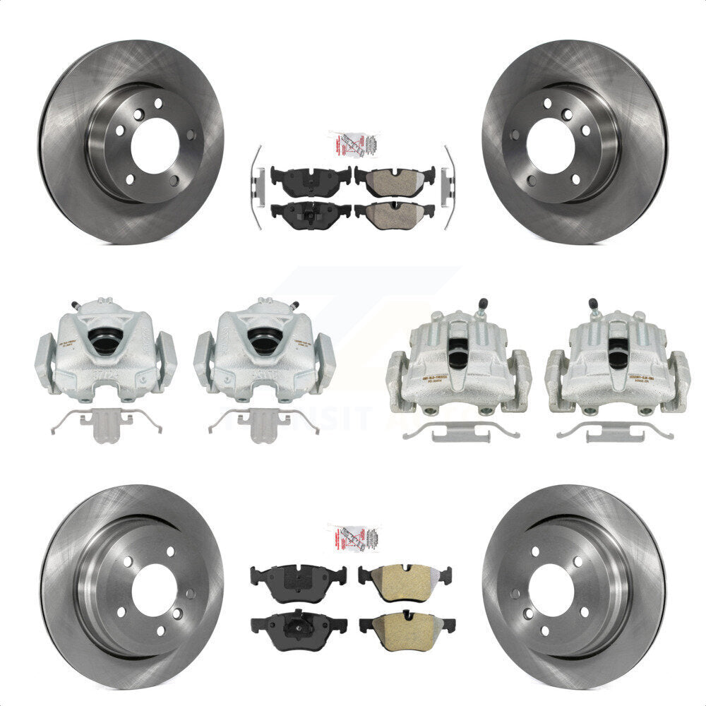 Front Rear Disc Brake Caliper Rotors And Semi-Metallic Pads Kit (10Pc) For 2008 BMW 328i Wagon To 08 07 KC8-102268N by Transit Auto