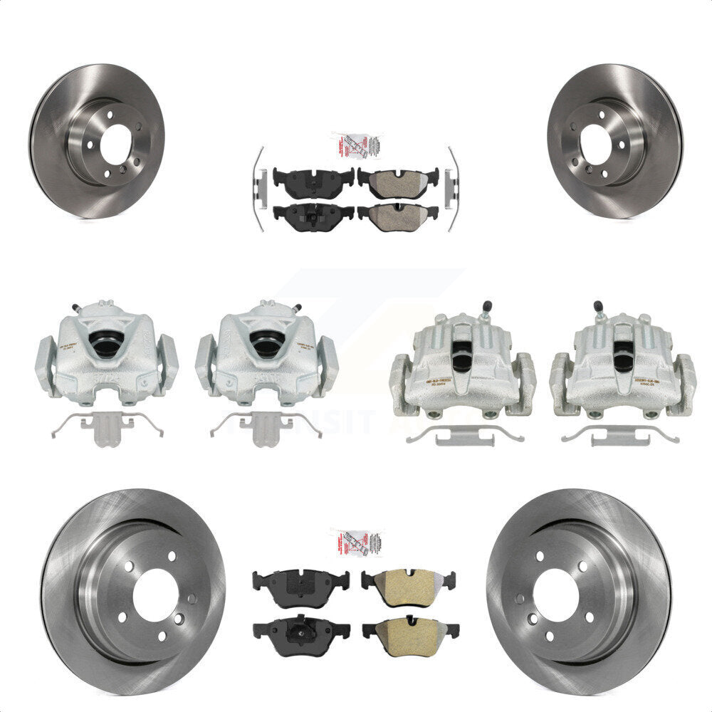 Front Rear Disc Brake Caliper Rotors And Semi-Metallic Pads Kit (10Pc) For 2008 BMW 328xi To 08 07 KC8-102272N by Transit Auto