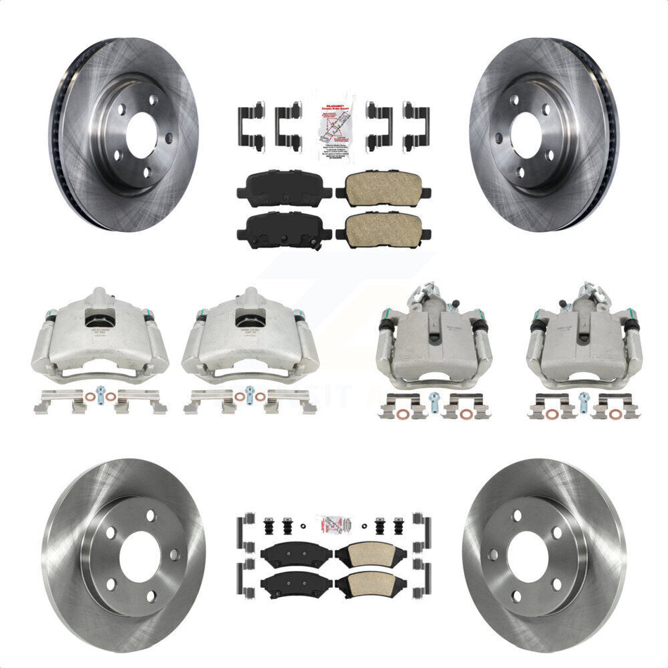 Front Rear Disc Brake Caliper Rotors And Ceramic Pads Kit (10Pc) For Pontiac Grand Prix Buick LaCrosse Allure KC8-102275N by Transit Auto