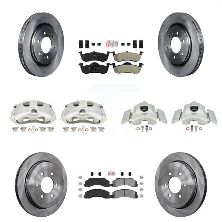 Front Rear Disc Brake Caliper Rotors And Semi-Metallic Pads Kit (10Pc) For 2010-2017 Ford Expedition Lincoln Navigator KC8-102277N by Transit Auto