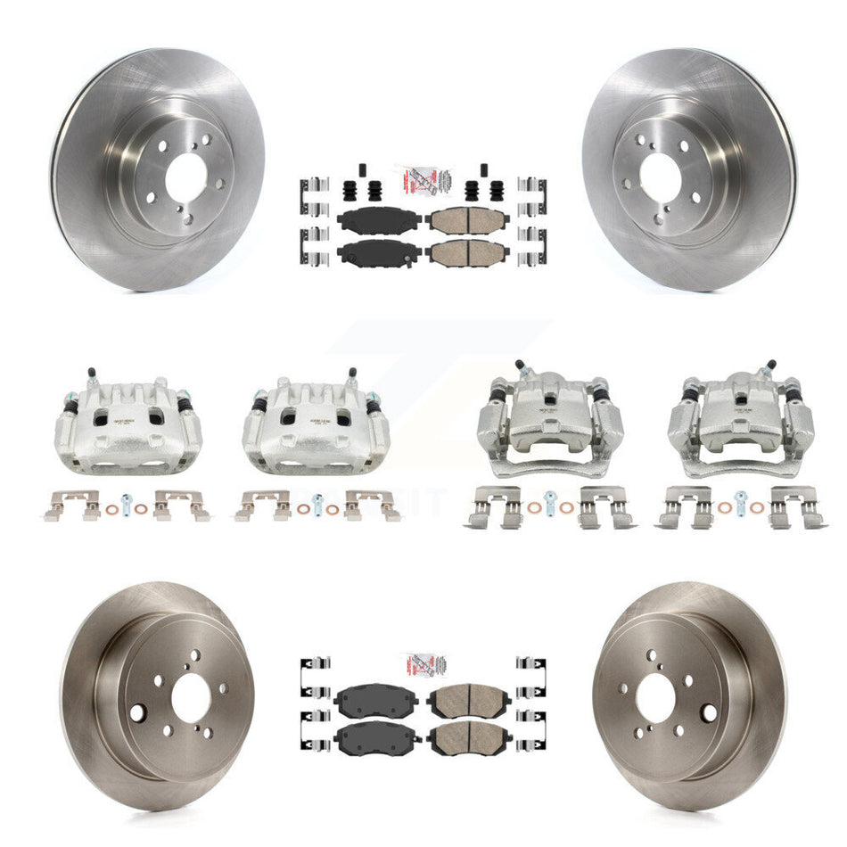 Front Rear Brake Caliper Rotors & Ceramic Pad Kit (10Pc) For Subaru Impreza Forester WRX KC8-102286N