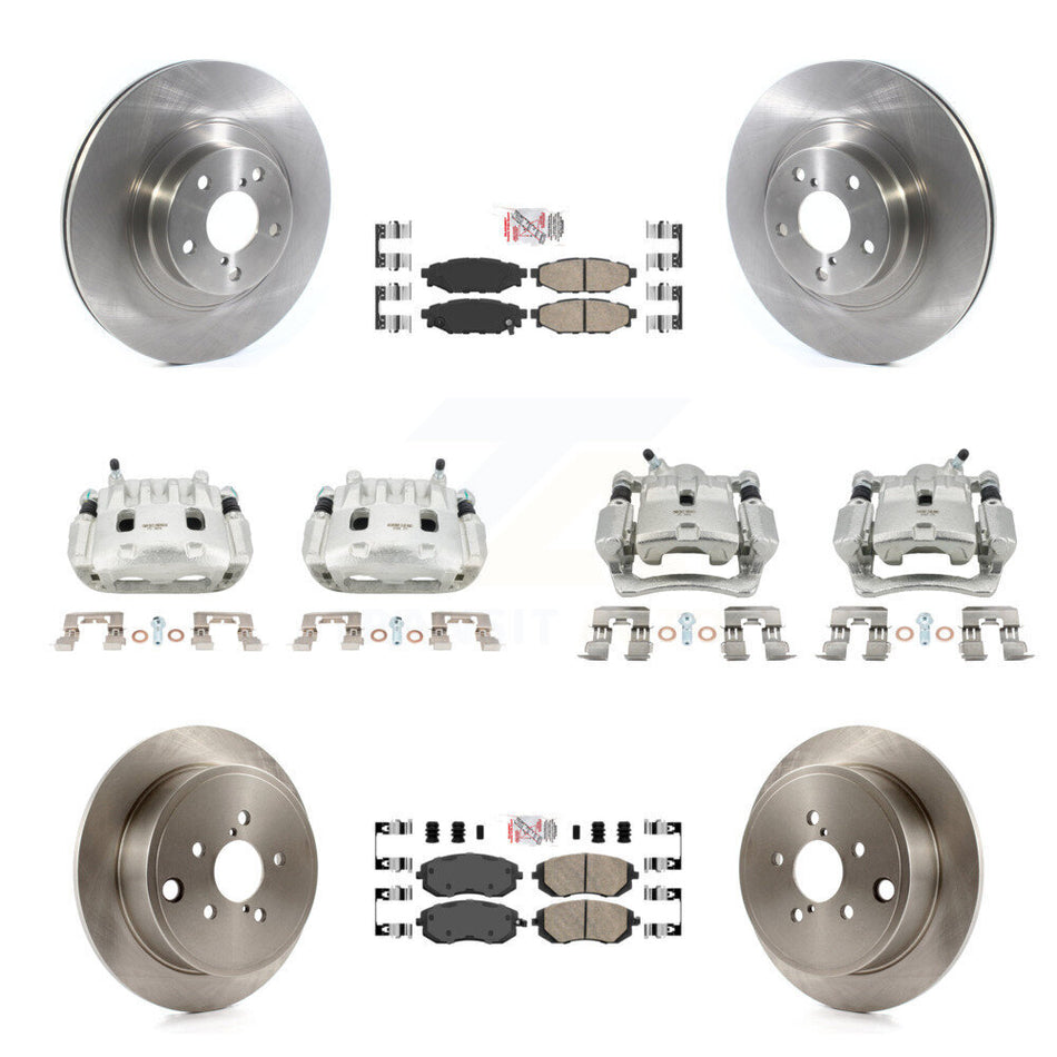 Front Rear Brake Caliper Rotors & Ceramic Pad Kit (10Pc) For Subaru Impreza Forester WRX KC8-102287N