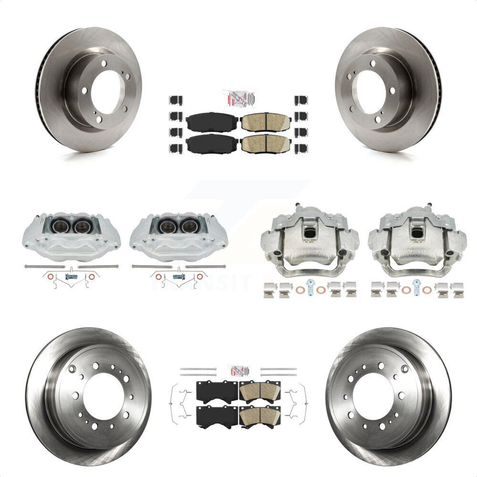 Front Rear Disc Brake Caliper Rotors And Ceramic Pads Kit (10Pc) For Lexus LX570 Toyota Land Cruiser KC8-102295N by Transit Auto