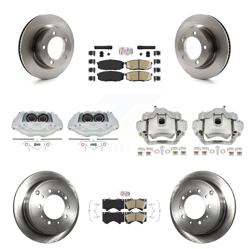 Front Rear Disc Brake Caliper Rotors And Ceramic Pads Kit (10Pc) For Lexus LX570 Toyota Land Cruiser KC8-102296N