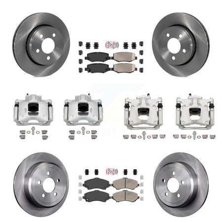 Front Rear Disc Brake Caliper Rotors And Ceramic Pads Kit (10Pc) For Dodge Nitro KC8-102300N