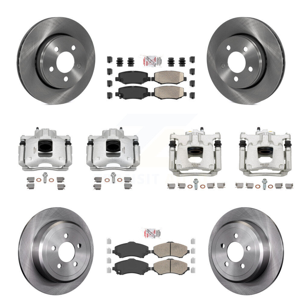 Front Rear Disc Brake Caliper Rotors And Ceramic Pads Kit (10Pc) For Dodge Nitro KC8-102301N