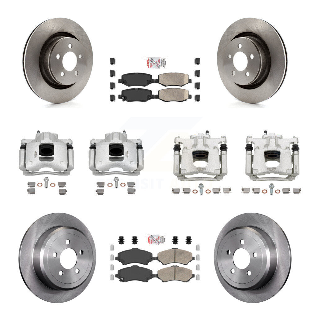 Front Rear Disc Brake Caliper Rotors And Ceramic Pads Kit (10Pc) For Dodge Nitro KC8-102302N