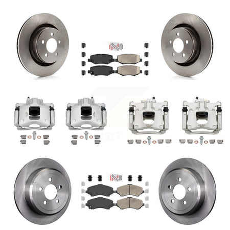 Front Rear Disc Brake Caliper Rotors And Ceramic Pads Kit (10Pc) For Dodge Nitro KC8-102302N