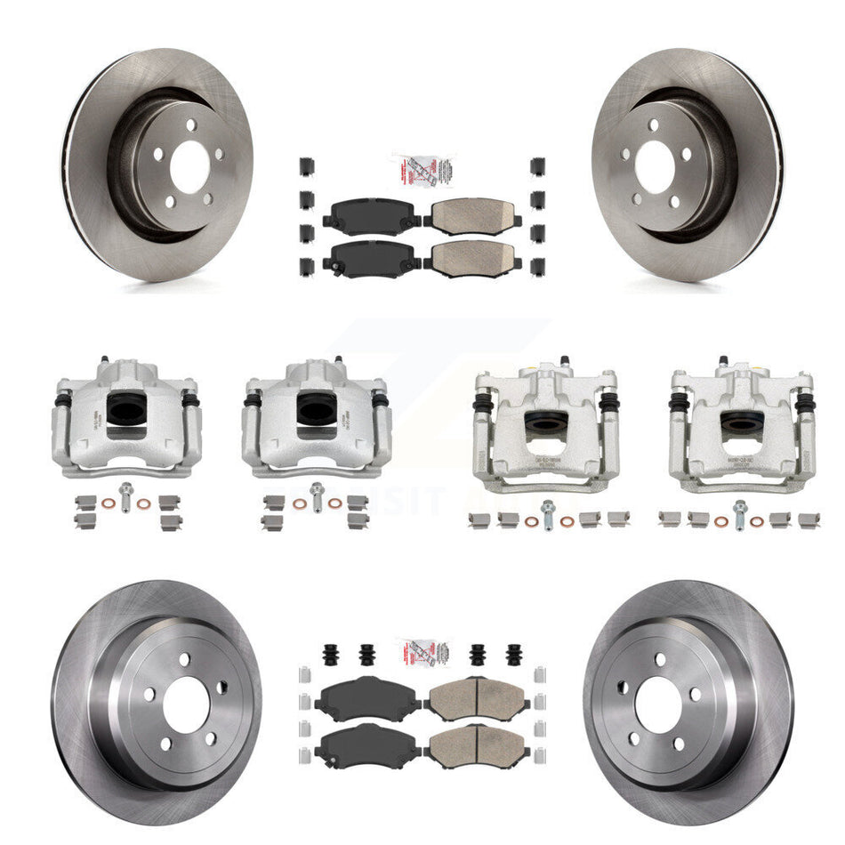 Front Rear Disc Brake Caliper Rotors And Ceramic Pads Kit (10Pc) For Dodge Nitro KC8-102302N