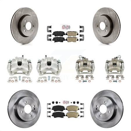 Front Rear Disc Brake Caliper Rotors And Ceramic Pads Kit (10Pc) For Kia Rio KC8-102310N by Transit Auto