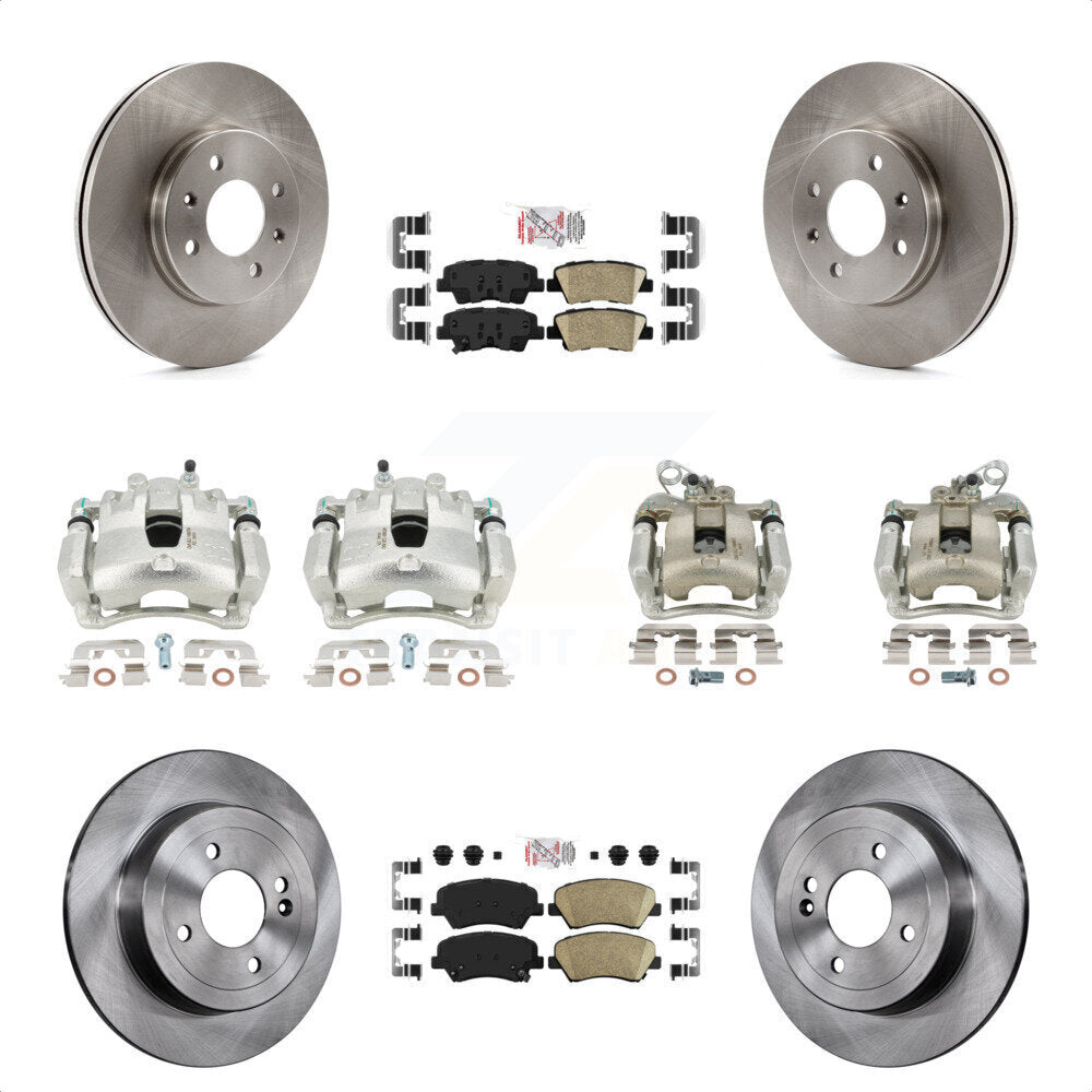 Front Rear Disc Brake Caliper Rotors And Ceramic Pads Kit (10Pc) For Kia Rio KC8-102314N by Transit Auto