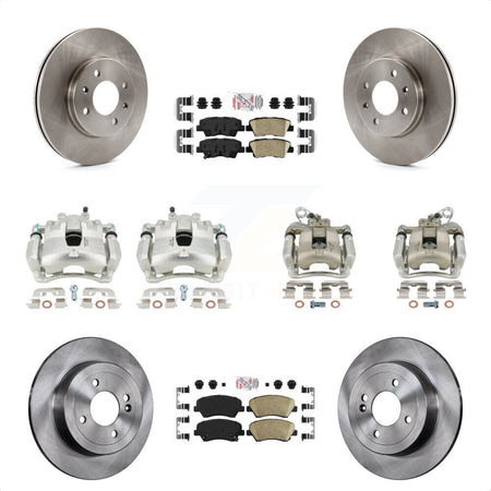 Front Rear Disc Brake Caliper Rotors And Ceramic Pads Kit (10Pc) For Kia Rio KC8-102316N by Transit Auto