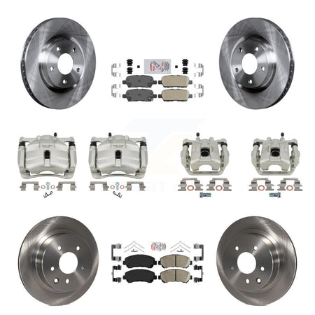 Front Rear Disc Brake Caliper Rotors And Ceramic Pads Kit (10Pc) For Nissan Rogue Select KC8-102321N