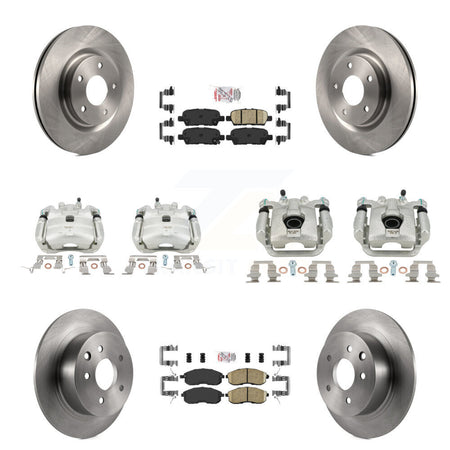 Front Rear Disc Brake Caliper Rotors And Ceramic Pads Kit (10Pc) For Nissan Juke KC8-102327N