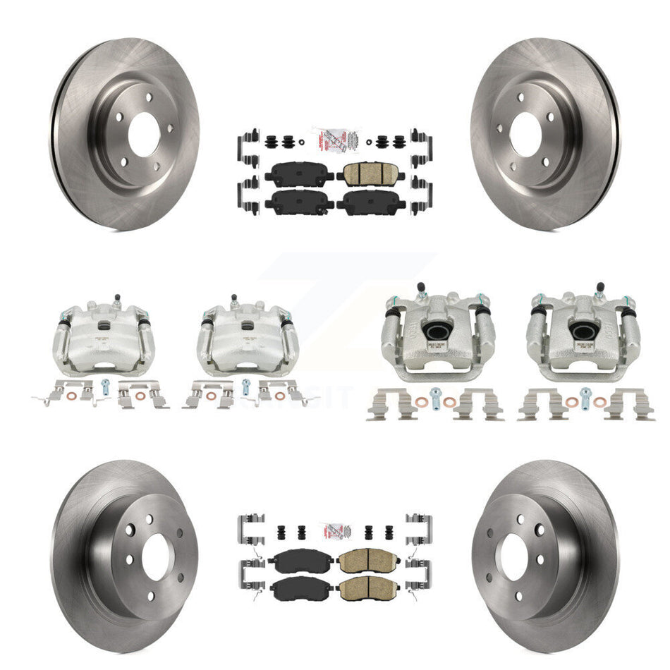 Front Rear Disc Brake Caliper Rotors And Ceramic Pads Kit (10Pc) For Nissan Juke KC8-102329N