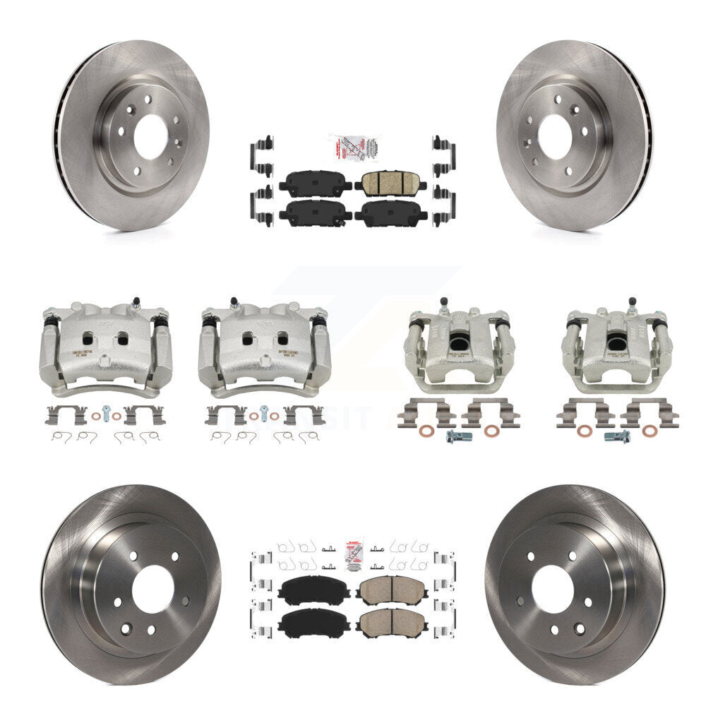 Front Rear Disc Brake Caliper Rotors And Ceramic Pads Kit (10Pc) For Nissan Rogue KC8-102334N